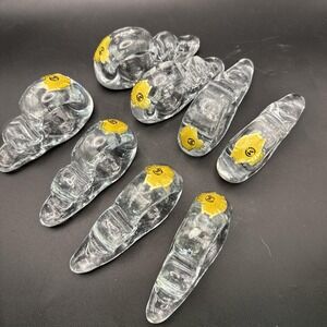 Set of 8 NEW VTG Lead Crystal Napkin Rings W Germany Holders Glas Von Marion